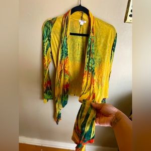 Boho- Chic colorful flowy cardigan/blouse.